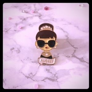 Audrey Hepburn enamel pin